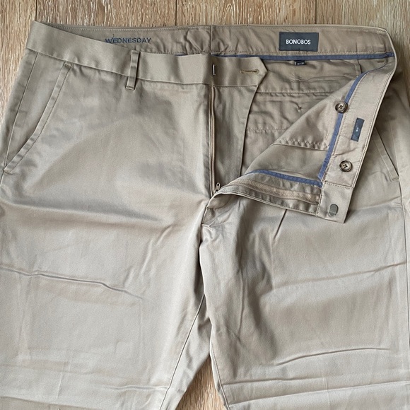 Men’s Bonobos Wednesday Slim Fit Flat Front Khaki Pants Size 38 Waist 30 Inseam - Picture 3 of 11